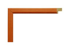 Perfil de moldura de madera ayous color naranja modelo 008-071, redondeada con rebaje