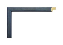 Perfil de moldura de madera ayous color azul modelo 008-075, redondeada con rebaje