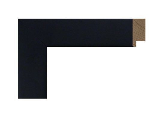 Moldura de madera de pino finger lacado en negro modelo 022-054, con perfil ancho de 3 cm y líneas rectas de acabado mate. Ideal para enmarcar fotografías o láminas con un estilo moderno y elegante