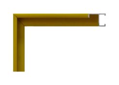 Moldura de aluminio integral color amarillo brillo, modelo 123-021. Moldura metálica ligera y resistente, ideal para enmarcar fotografías, láminas o diplomas. Su acabado brillante y tono amarillo aportan un toque moderno, vibrante y original a cualquier tipo de decoración.