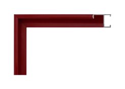 Moldura de aluminio integral color rojo brillo, modelo 123-032. Moldura metálica resistente y ligera, ideal para enmarcar fotografías, pósters o láminas. Su acabado brillante y tono rojo intenso aportan un toque moderno y atrevido, perfecto para decoración contemporánea o espacios creativos.