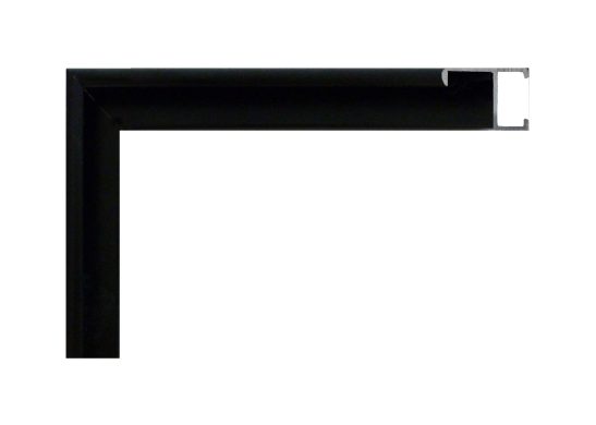 Moldura de aluminio integral color negro mate, modelo 123-053. Moldura metálica sobria, ligera y resistente, ideal para enmarcar fotografías, láminas o carteles. Su acabado mate ofrece un estilo contemporáneo y profesional, perfecto para entornos minimalistas, oficinas o exposiciones artísticas.