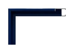 Moldura de aluminio integral color azul brillo, modelo 123-076. Moldura metálica ligera y duradera, con un acabado brillante que resalta su tonalidad azul intensa. Ideal para enmarcar fotografías, láminas o diplomas, aportando un estilo moderno y creativo a cualquier espacio.