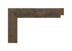 Moldura de MDF color nogal con perfil liso y acabado efecto madera natural