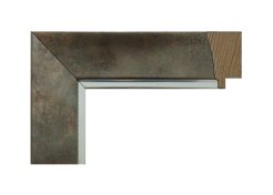 Moldura 053-098 color grafito con filo plata, fabricado en madera de pino finger. Moldura moderna de acabado metálico oscuro, elegante y sobria, ideal para enmarcar fotografías o láminas con un estilo contemporáneo