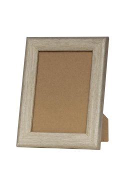 Portafoto de madera de pino color plata liso, modelo 028-098, diseño elegante con acabado mate para decoración y fotografía