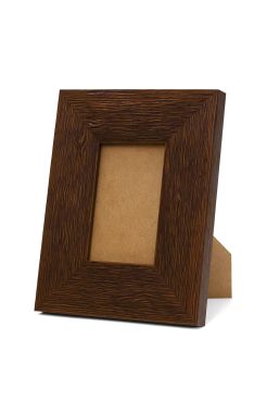 Portafoto de madera de ayous color nogal rústico
