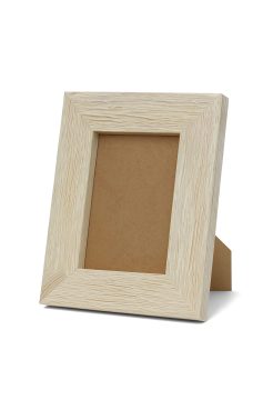 Portafoto de madera de ayous color blanco rústico