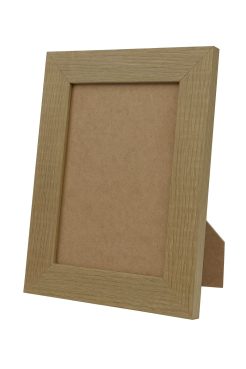 Portafoto de MDF color roble claro con perfil liso y acabado madera natural