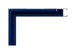 Moldura de aluminio integral color azul brillo, modelo 123-075. Moldura metálica moderna y resistente, ideal para enmarcar fotografías, ilustraciones o carteles. Su acabado brillante y tono azul profundo aportan un estilo contemporáneo y creativo, perfecto para decoración moderna y espacios juveniles.