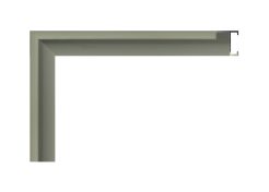 Moldura de aluminio Nielsen acabado plata mate esmerilado/ frosted silver, perfil curvo.