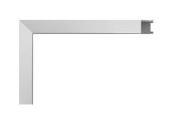 Moldura de aluminio Nielsen acabado plata mate/ frosted silver, perfil recto.