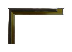 Moldura de aluminio Nielsen color dorado brillo (polished gold), perfil curvo, acabado metálico brillante