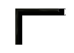 Moldura de aluminio Nielsen color negro brillo (jet polished black), perfil curvo, acabado metálico brillante