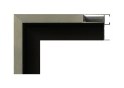 Moldura de caja americana de aluminio Nielsen acabado negro y plata mate / black silver.