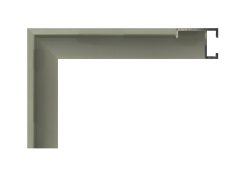 Moldura de aluminio Nielsen acabado plata mate esmerilado/ frosted silver, perfil recto.