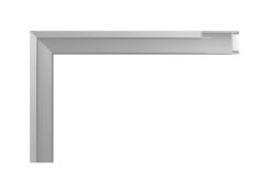 Moldura de aluminio Nielsen acabado plata mate esmerilado/ frosted silver, perfil recto.