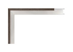 Moldura de aluminio Nielsen acabado natural/ chapa de wengué oscura, perfil recto.