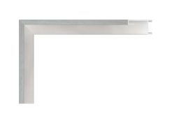 Moldura de aluminio Nielsen acabado natural/ chapa gris clara, perfil recto.