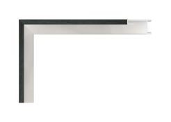 Moldura de aluminio Nielsen acabado natural/ chapa gris antracita mate, perfil recto.