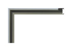 Moldura de aluminio Nielsen acabado plata mate esmerilado/ frosted silver, perfil curvo.