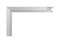 Moldura de aluminio Nielsen acabado plata mate esmerilado/ frosted silver, perfil recto.