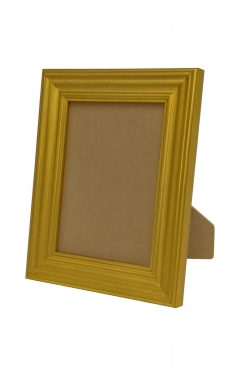 Portafoto de madera de pino finger en acabado oro