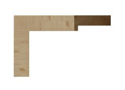 Perfil de marco de madera haya natural sin decorar modelo 015 HY, moldura alta tipo cajón con rebaje