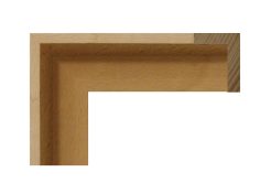 Perfil de marco caja americana en haya vaporizada modelo 019-HY, moldura alta recta para lienzos flotantes