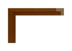 Marco de madera Ayous color miel modelo 024-023, con perfil tipo caja americana sin rebaje y acabado barnizado satinado que resalta la veta natural