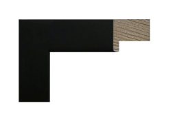 marco 132 054 - Molduras Salas Marco de madera lacado en negro, tipo caja con unión finger, modelo 132-054. Moldura de líneas rectas y acabado mate, ideal para enmarcar cuadros, fotografías o espejos. Su color negro profundo aporta un estilo moderno y elegante a cualquier ambiente.