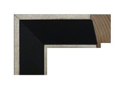 Marco de madera color negro con filos plateados