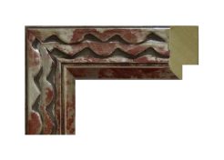 Marco de madera de ayous en acabado plata labrado