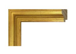 Marco de madera de pino finger en acabado oro