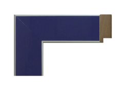 Marco de madera de pino finger en acabado morado brillo con filos plata