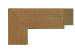 Marco de madera de ayous plano con chapa natural incolora