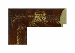 Moldura de madera de ayous acabado nogal con pátina oro