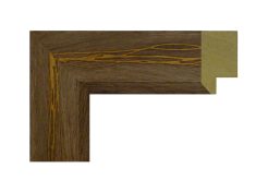 Marco de madera de ayous beige con centro dorado