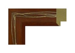 Marco de madera de ayous color cerezo con centro plateado