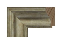 Marco de madera de ayous acabado plata, estilo clásico con moldura interior suave