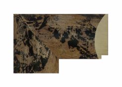 Marco de madera de ayous plata con pátina negra y acabado decorativo artesanal
