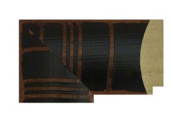 Marco de madera ayous con acabado étnico negro y textura decorativa