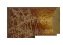 Marco de madera de ayous color oro con acabado decorativo de manchas y efecto artesanal