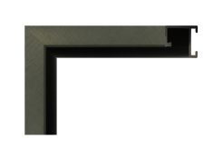 Marco de aluminio Nielsen color gris mate rayado, florentine grey, perfil recto.