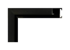 Marco de aluminio Nielsen color negro mate rayado, florentine black, perfil recto.