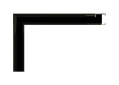 Marco de aluminio Nielsen color negro brillo (jet polished black), perfil curvo, acabado metálico brillante
