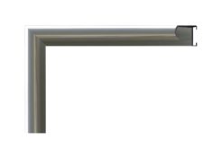 Marco de aluminio Nielsen color plata brillo (polished silver), perfil curvo, acabado metálico brillante