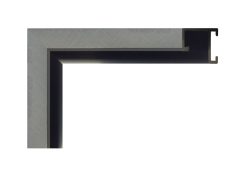 Marco de aluminio Nielsen color estaño mate rayado, florentine pewter, perfil recto.