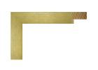 Moldura tipo cajón color oro, modelo 275-005. Fabricada en madera de pino finger con acabado dorado satinado y diseño minimalista de líneas rectas. Ideal para enmarcar obras modernas o clásicas, espejos o fotografías, aportando un toque cálido y elegante gracias a su acabado metálico dorado.