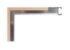 Marco de aluminio integral con chapa color haya, modelo 124-HY. Moldura metálica con recubrimiento efecto madera clara que aporta un estilo cálido y natural sin renunciar a la durabilidad del aluminio. Ideal para enmarcar fotografías, láminas o certificados con un toque moderno y elegante.